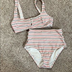 striped bathing suit